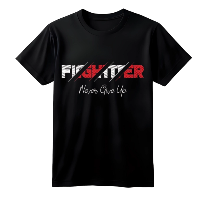 Stronger Baskılı Siyah Oversize Tişört