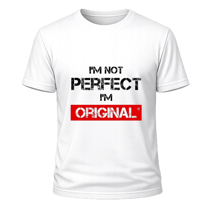 I m Not Perfect Baskılı Beyaz Oversize Tişört