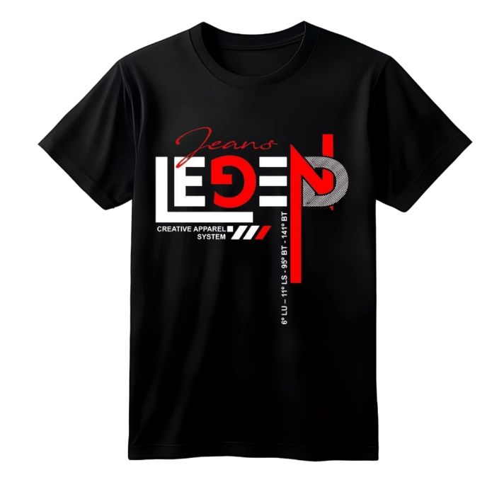 Legend S Baskılı Siyah Oversize Tişört