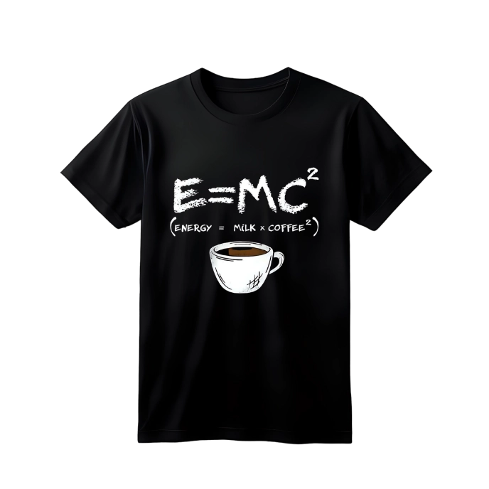 E=MC² Baskılı Siyah Oversize Tişört