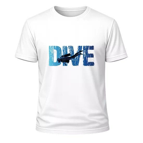 Dalgıç Temalı Tişört-Dive Blue (Unisex)