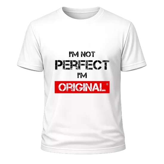 I m Not Perfect Baskılı Beyaz Oversize Tişört
