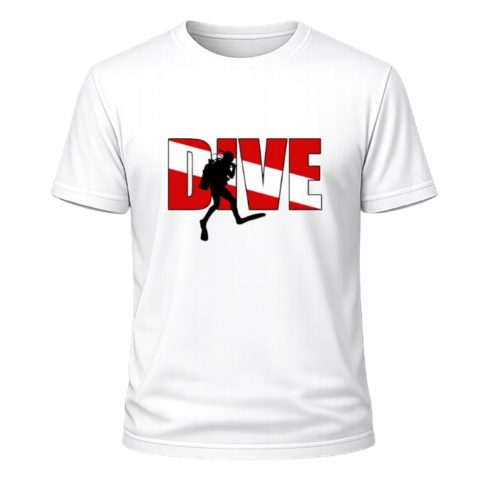 DIVE Red Dalgıç Temalı Unisex Tişört